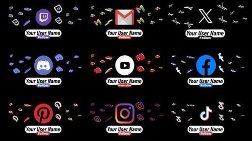 3D Social Media Lower Thirds - 51885933