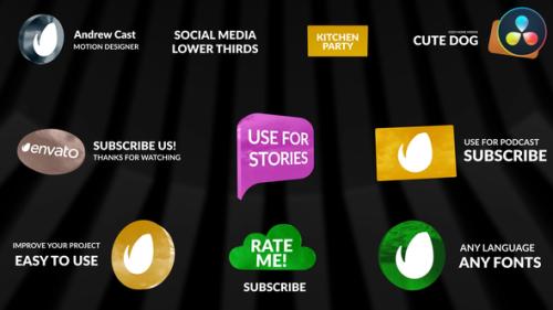 Social Media Lower Thirds for DaVinci Resolve - 53601279