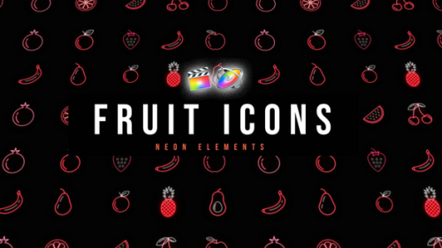 Fruit Neon Icons - 53677107