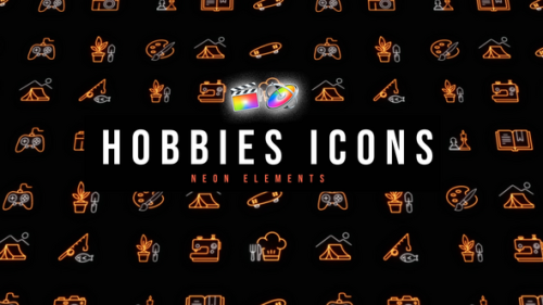 Hobbies Neon Icons - 53677151
