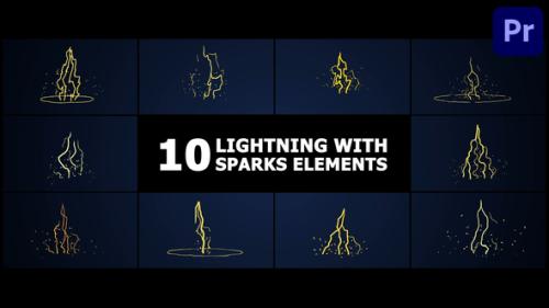 Lightning With Sparks Elements | Premiere Pro - 53685696