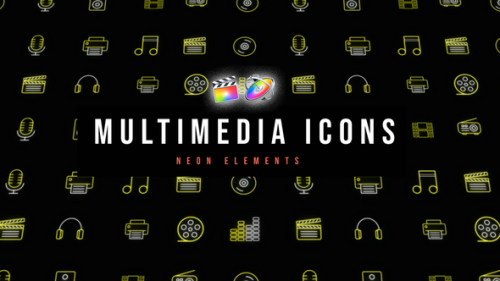 Multimedia Neon Icons - 53697325