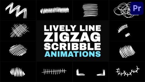 Lively Line Zigzag Scribble Animations | Premiere Pro MOGRT - 53710068