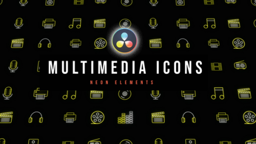 Multimedia Neon Icons - 53637449