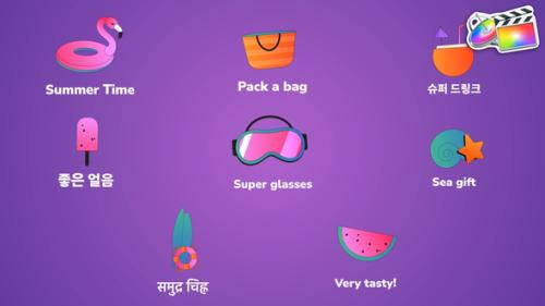 Summer Vacation Icons And Titles for FCPX - 53861616