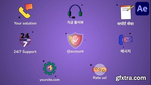Videohive Support Service Icons And Titles for After Effects 53998037 Videohive Support Service Icons And Titles for After Effects 53998037