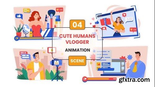 Videohive Cute Vlogger Animation Scene 54128629 Videohive Cute Vlogger Animation Scene 54128629