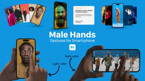 Smartphone Male Hand Gestures for Premiere Pro - 53943973