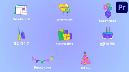 Party Icons And Titles for Premiere Pro - 53944145