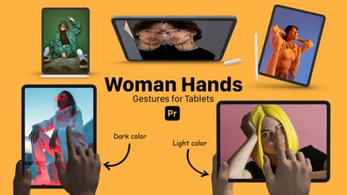 Tablet Female Hand Gestures for Premiere Pro - 53945004