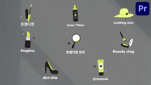 Beauty Fashion Icons And Titles for Premiere Pro - 53945032