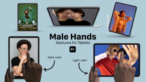 Tablet Male Hand Gestures for Premiere Pro - 53945843