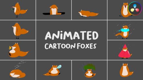 Animated Cartoon Foxes for DaVinci Resolve - 53946094