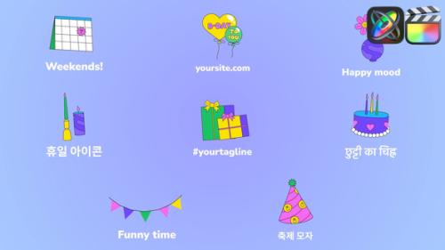 Party Icons And Titles for FCPX - 53947005