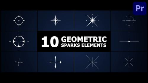 Geometric Sparks Elements | Premiere Pro MOGRT - 53761350