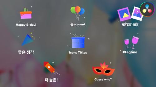 Party Icons And Titles for DaVinci Resolve - 53784258