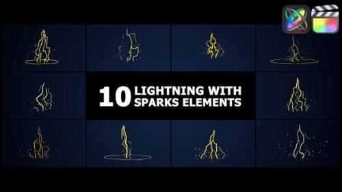 Lightning With Sparks Elements | FCPX - 53813528