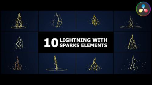 Lightning With Sparks Elements | DaVinci Resolve - 53813717