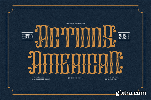Actions American - Vintage & Artdeco Font 6278ZCK Actions American - Vintage & Artdeco Font 6278ZCK