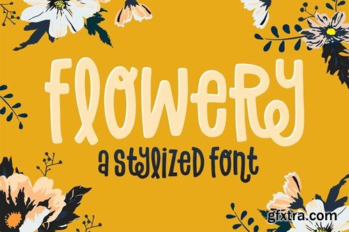 Flowery Font B6UDK74 Flowery Font B6UDK74