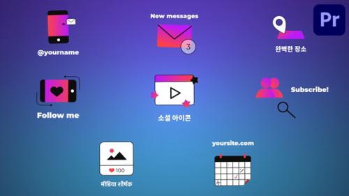 Social Media Icons And Titles for Premiere Pro - 53995089