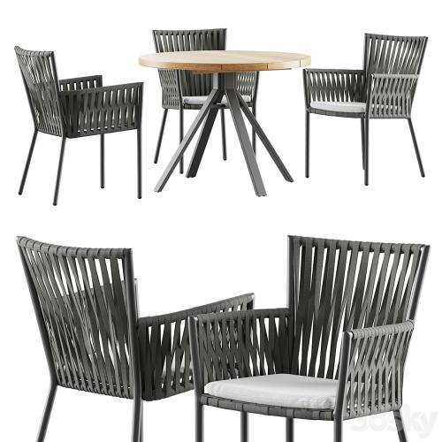 Outdoor garden wicker woven dining set Skyline design Bowline Outdoor garden wicker woven dining set Skyline design Bowline