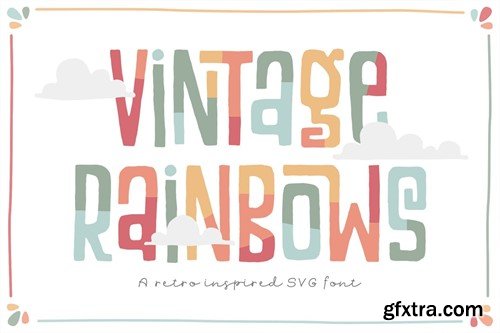 Vintage Rainbows Font SJTFNE7 Vintage Rainbows Font SJTFNE7