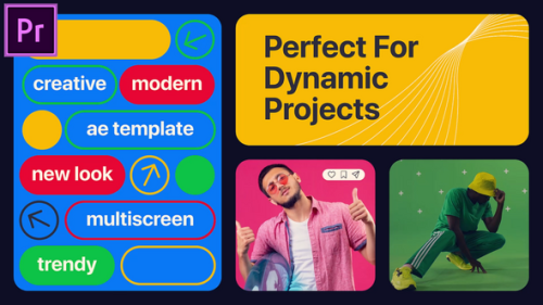 Modern Motion Opener | Multiscreen Slideshow MOGRT for Premier Pro - 54019507