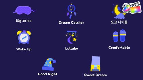 Night Sleep Icons And Titles for FCPX - 54028652