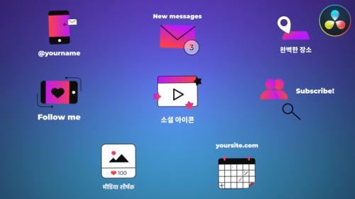 Social Media Icons And Titles for DaVinci Resolve - 54029091