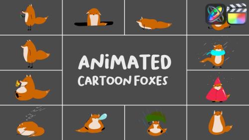 Animated Cartoon Foxes for FCPX - 54029327