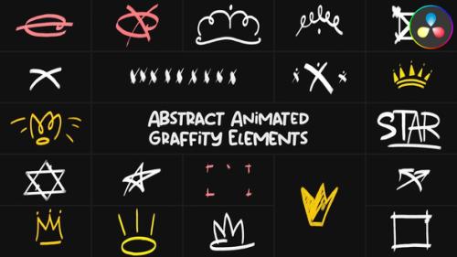 Abstract Animated Graffity Elements for DaVinci Resolve - 54037282