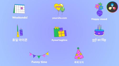 Party Icons And Titles for DaVinci Resolve - 54038559