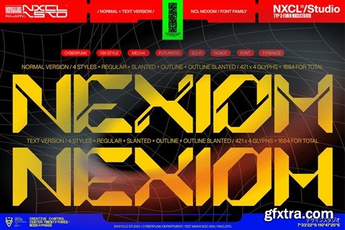 Nexiom Font Family - Y2k Cyberpunk Mecha Font KLY3KYC Nexiom Font Family - Y2k Cyberpunk Mecha Font KLY3KYC