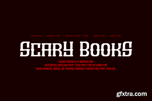 Scary Books - Halloween & Bloody Font JUQLT99 Scary Books - Halloween & Bloody Font JUQLT99