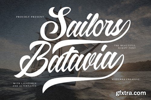 Sailors Batavia Beautiful Script Font NUSQMND Sailors Batavia Beautiful Script Font NUSQMND
