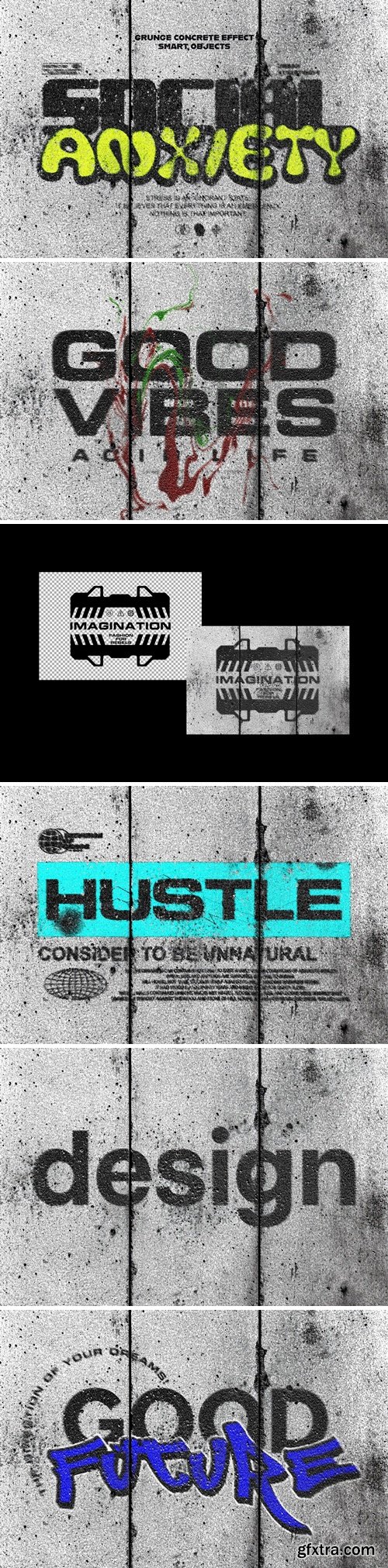 Grunge Concrete Wall Art Mockup