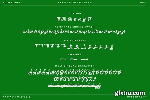 Hardega Bold Script Font 6JP3SF2 Hardega Bold Script Font 6JP3SF2