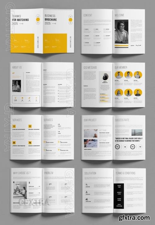 Business Brochure Layout with Yellow Accents 769143221 Business Brochure Layout with Yellow Accents 769143221