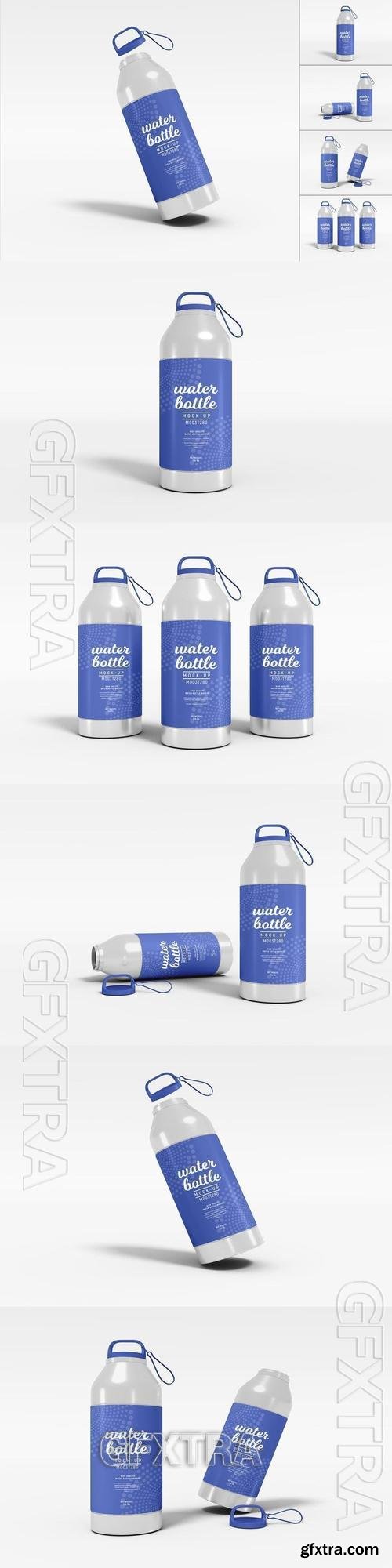 Glossy Plastic Water Bottle Branding Mockup Set ER2WRPF Glossy Plastic Water Bottle Branding Mockup Set ER2WRPF