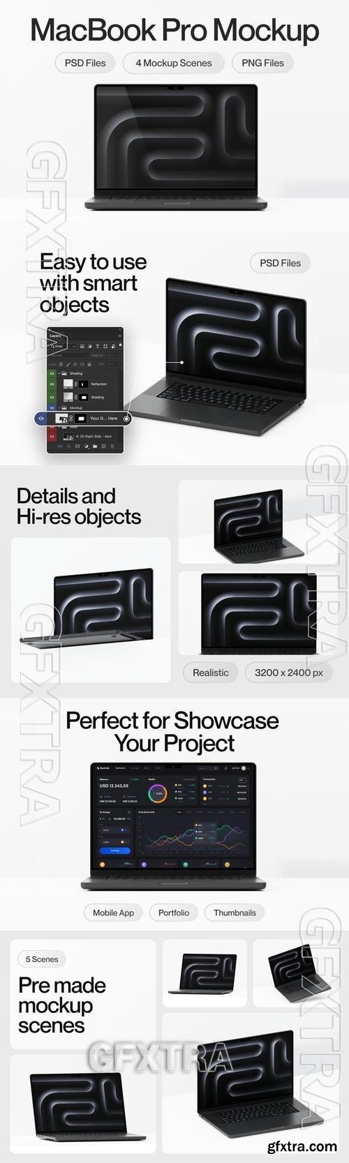 Macbook Pro M3 Mockup - Light Version PXE8J2Q Macbook Pro M3 Mockup - Light Version PXE8J2Q