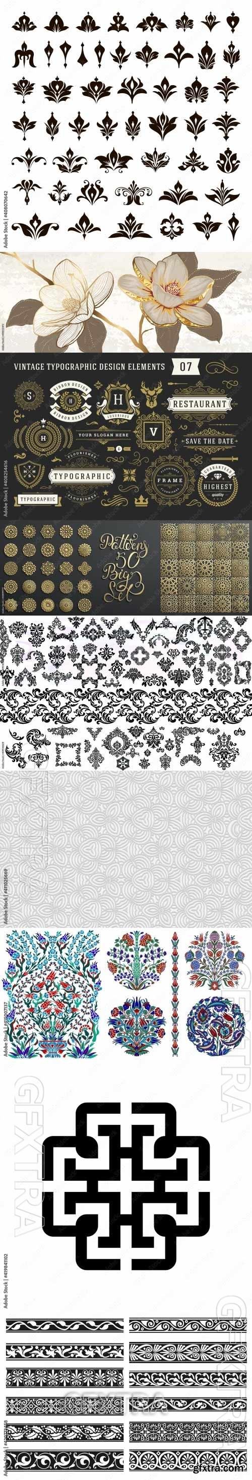 10 Ornament Vector Elements Set 8 10 Ornament Vector Elements Set 8