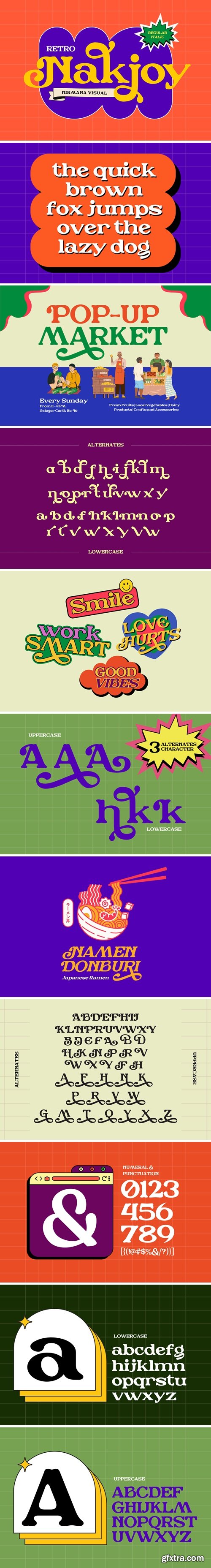 CM - Retro Nakjoy - Branding Logo Font 284641123