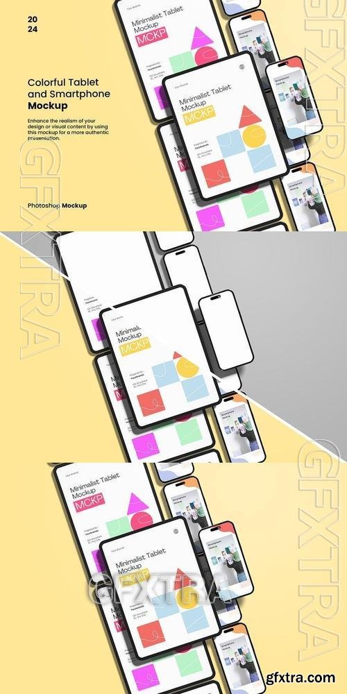 Colorful Tablet and Smartphone Mockup GKR4UE4