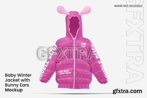 Baby Winter Jacket with Bunny Ears Mockup TJGJ3FG