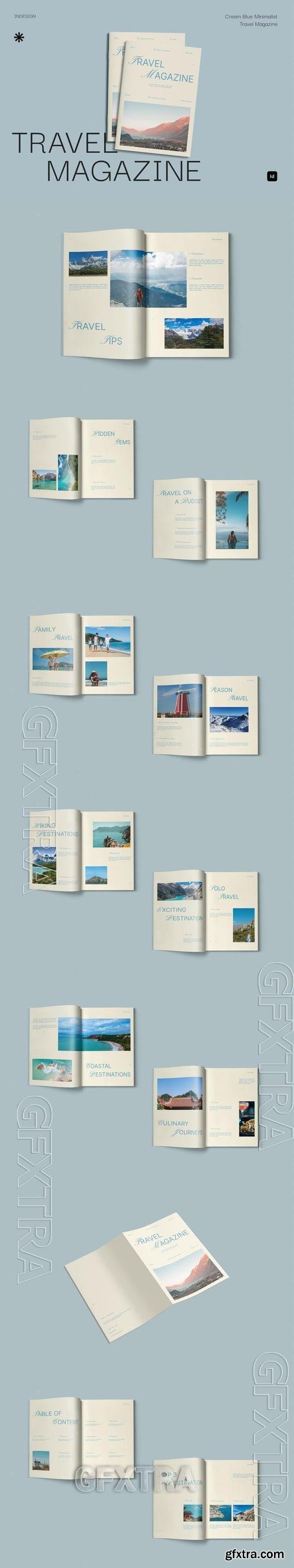 Cream Blue Minimalist Travel Magazine | 001 7BKFDR5