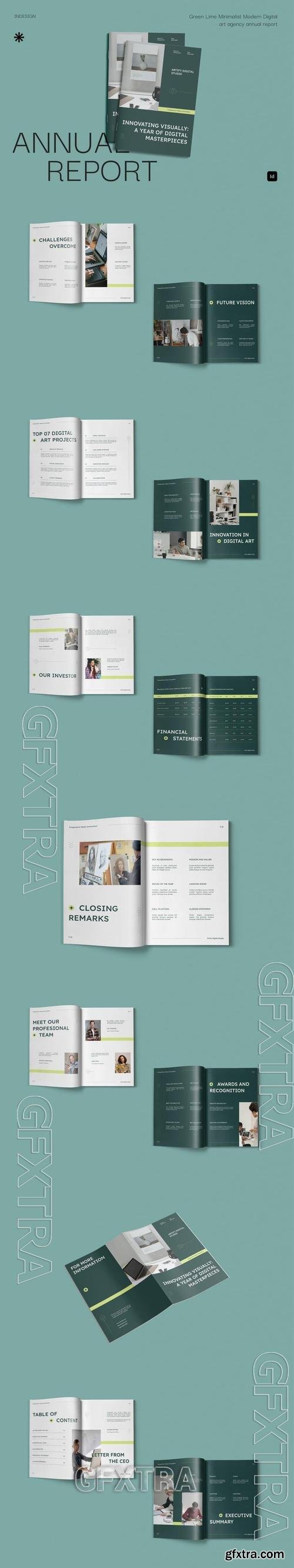Green Lime Minimalist Modern Annual Report | 001 9NC2Z5T