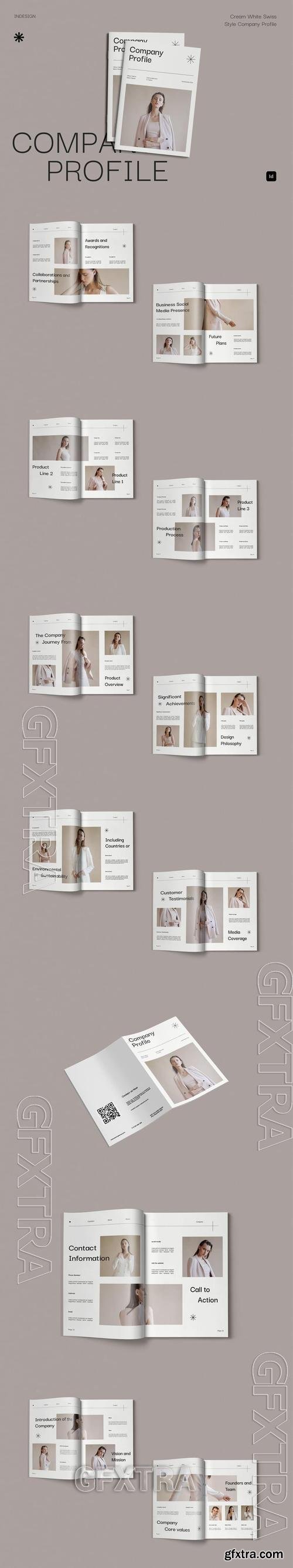 Cream Black Minimalist Company Profile K45BLJ5