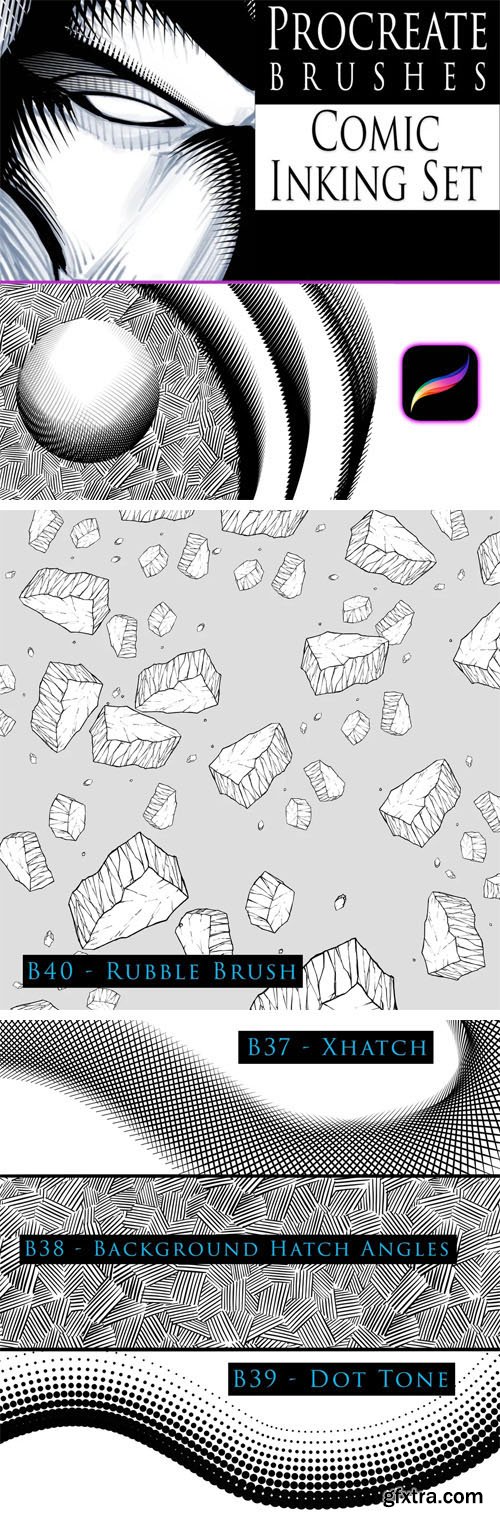 Comic Inking Set - Procreate Brushes Comic Inking Set - Procreate Brushes
