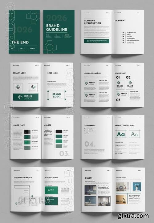 Brand Guideline Template Design With Green Color 767334081